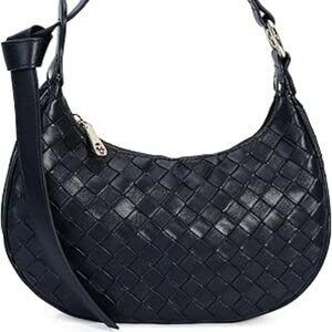Y2K Women Shoulder Bag Vintage Clutch Hobo Tote Handbag Black Elegant Fashion